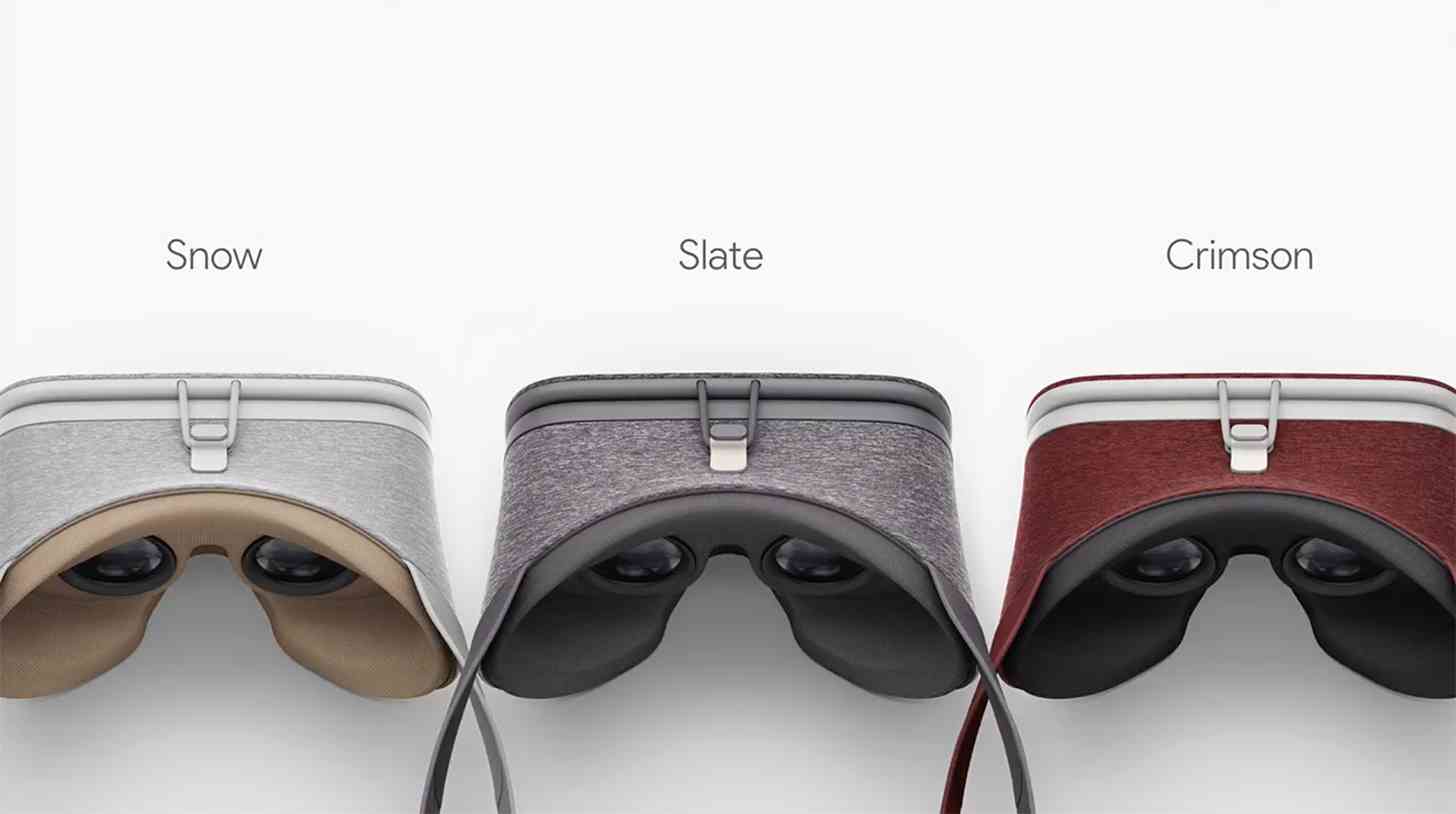 Google Daydream View VR headset Snow, Slate, Crimson colors