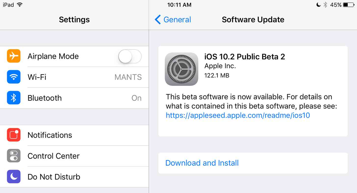 iOS 10.2 Public Beta 2