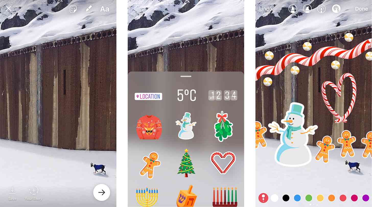 Instagram Stories holiday stickers