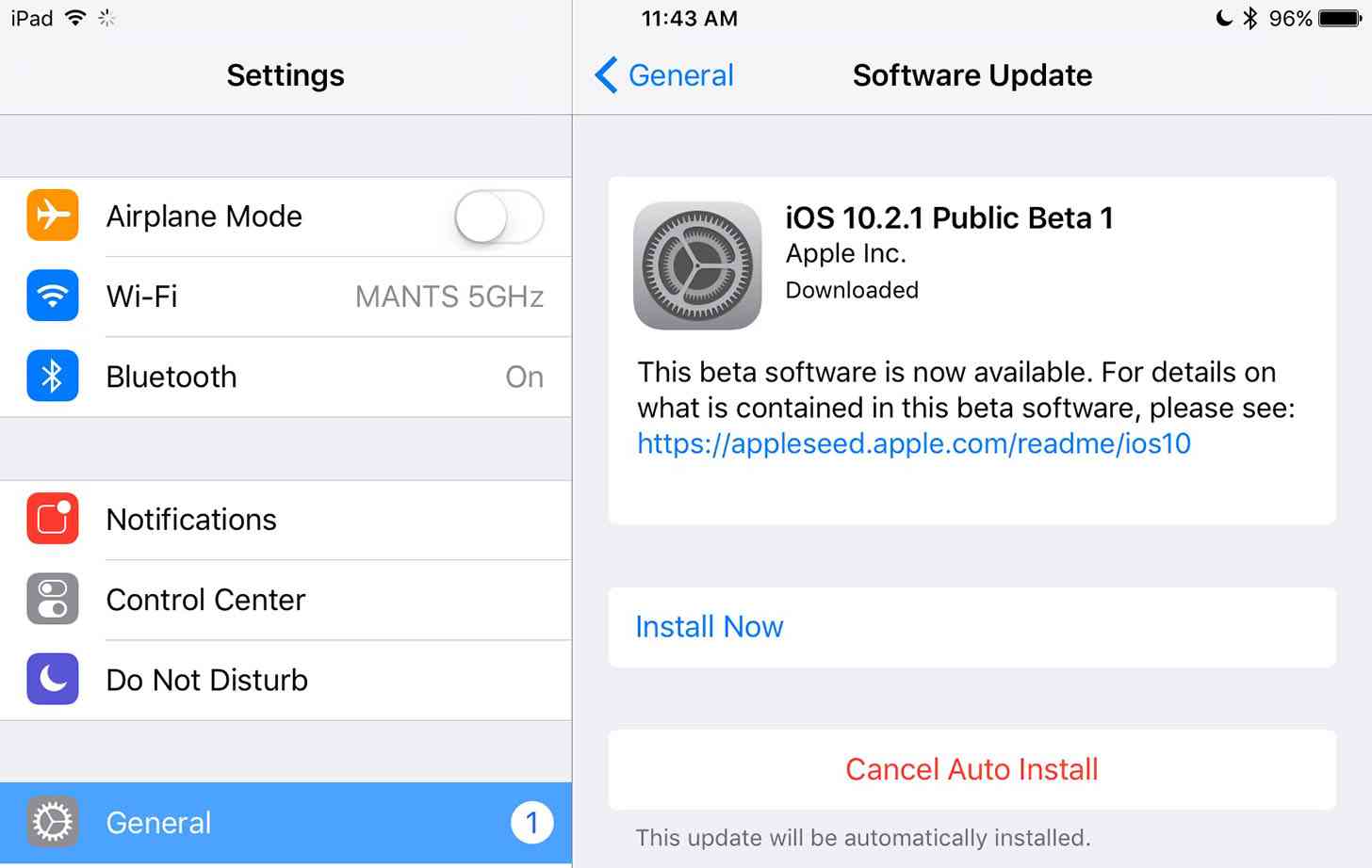 iOS 10.2.1 Public Beta 1 update