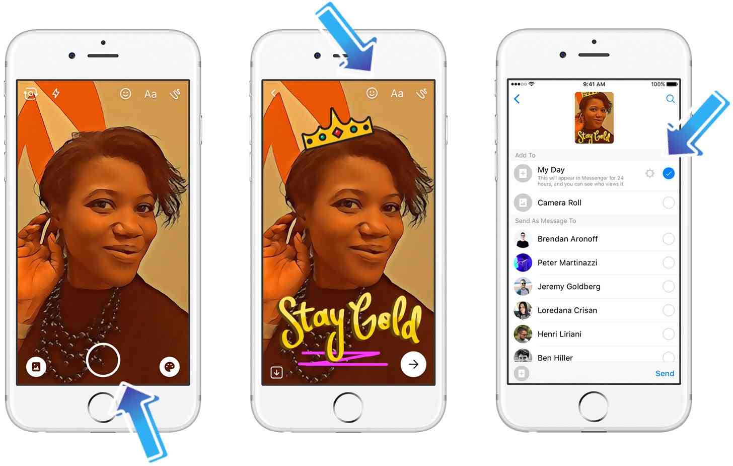 Facebook Messenger Day Snapchat clone features