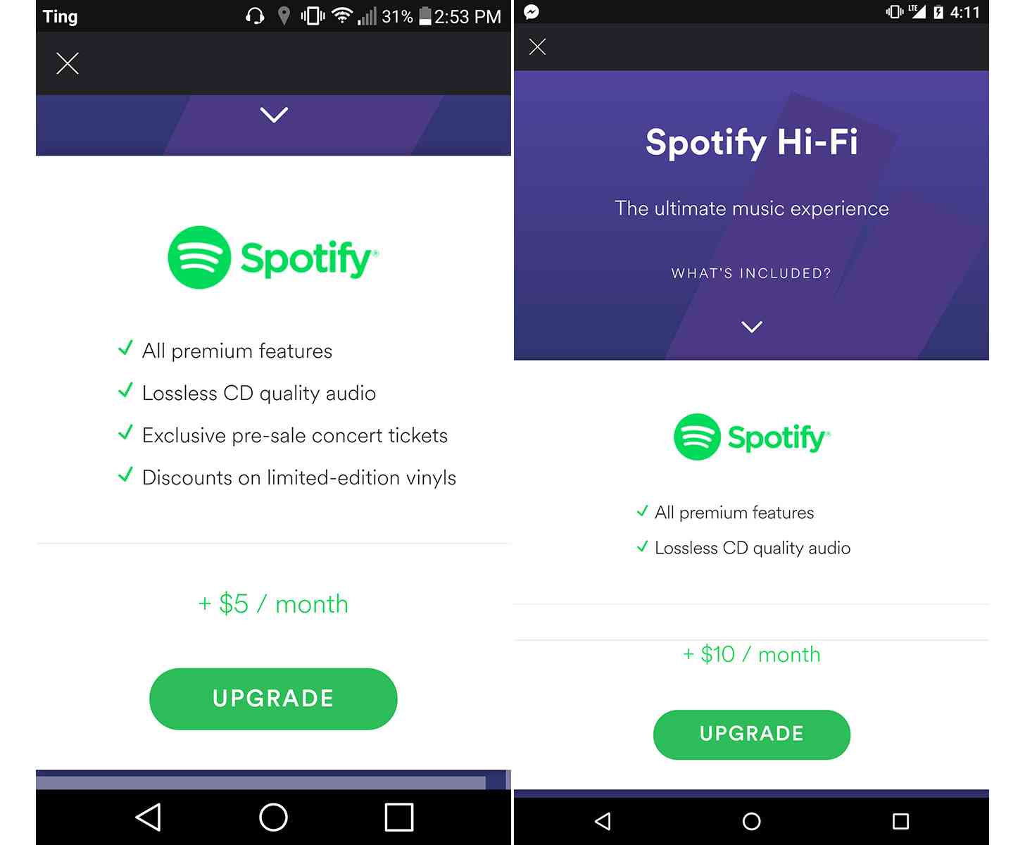 Spotify Hi-Fi streaming
