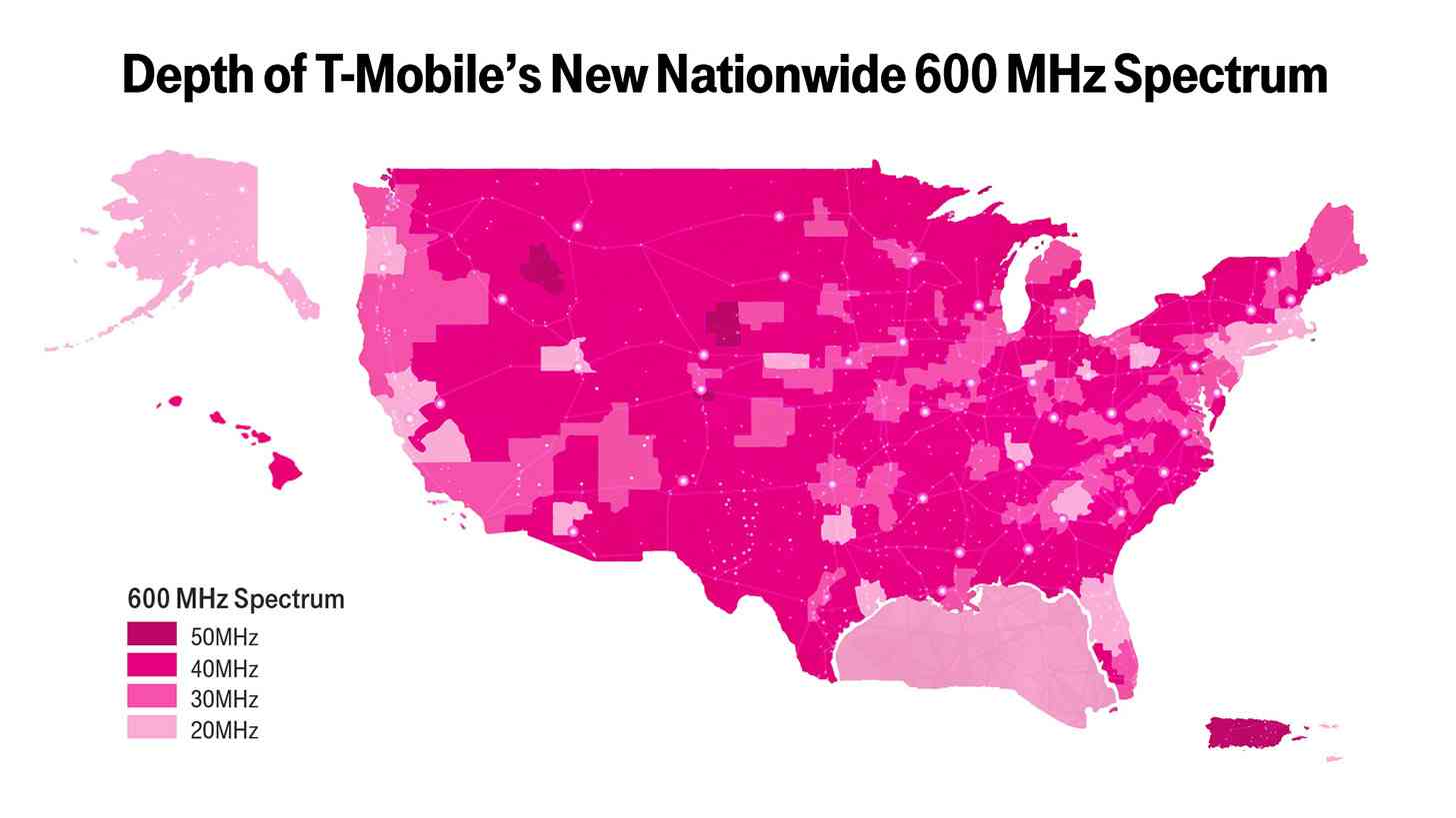 T-Mobile 600MHz spectrum auction winnings