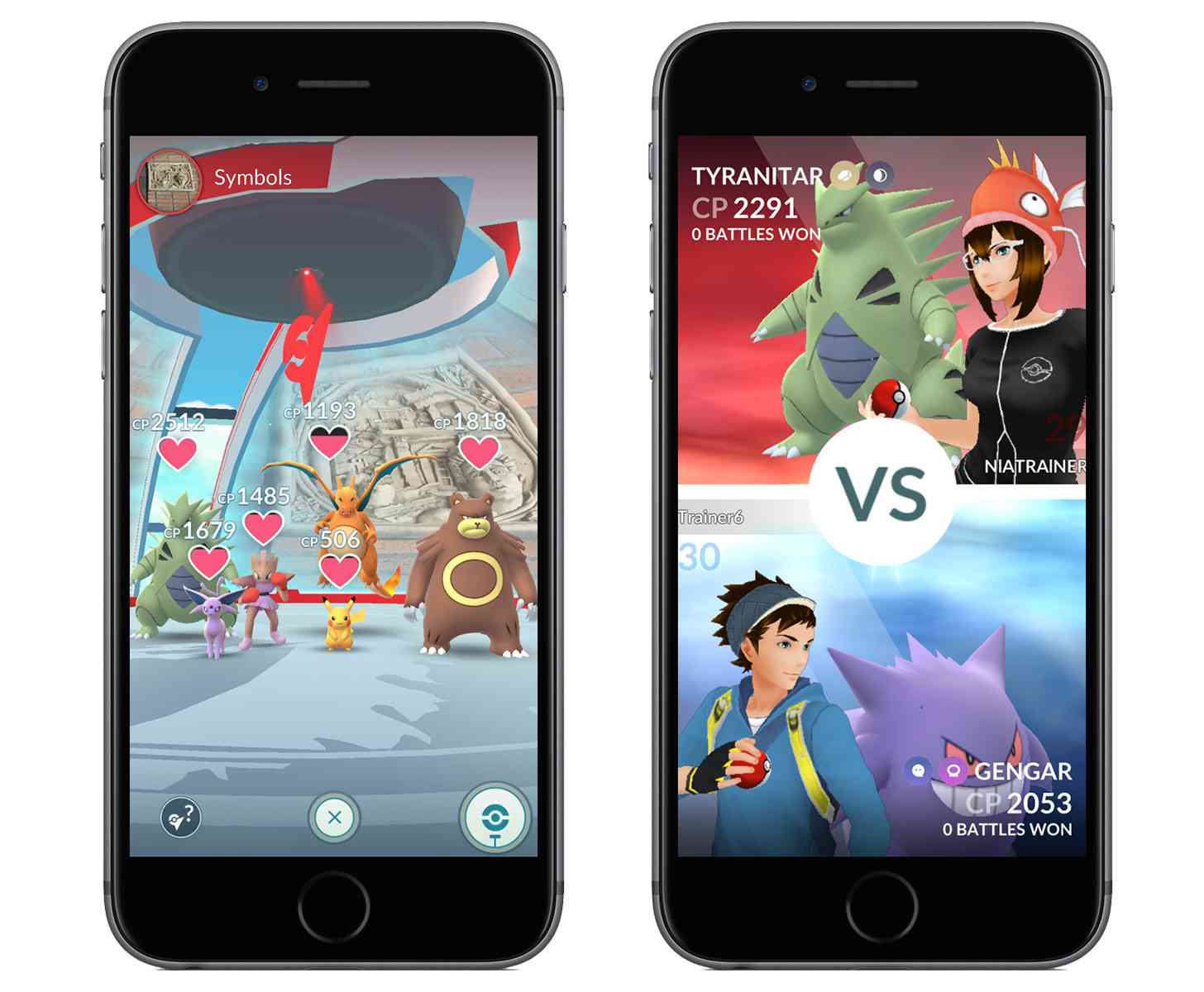 Pokémon Go new gyms update screens