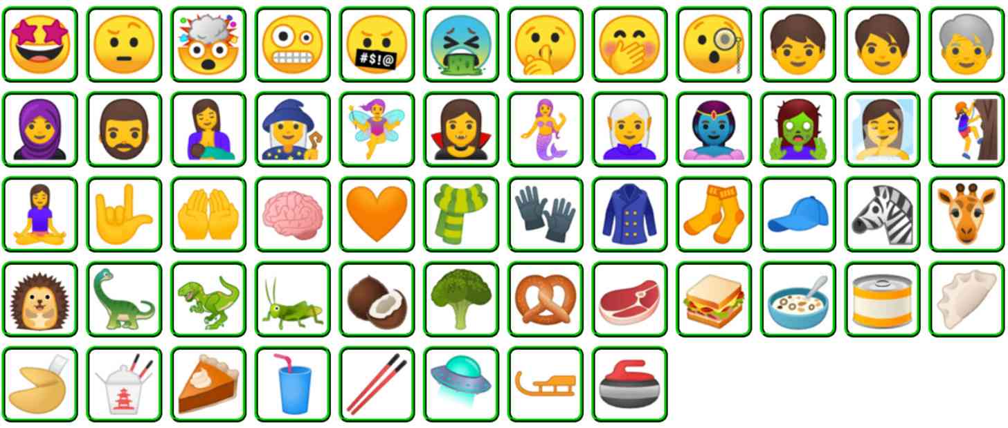 Unicode 10.0.0 56 new emoji characters