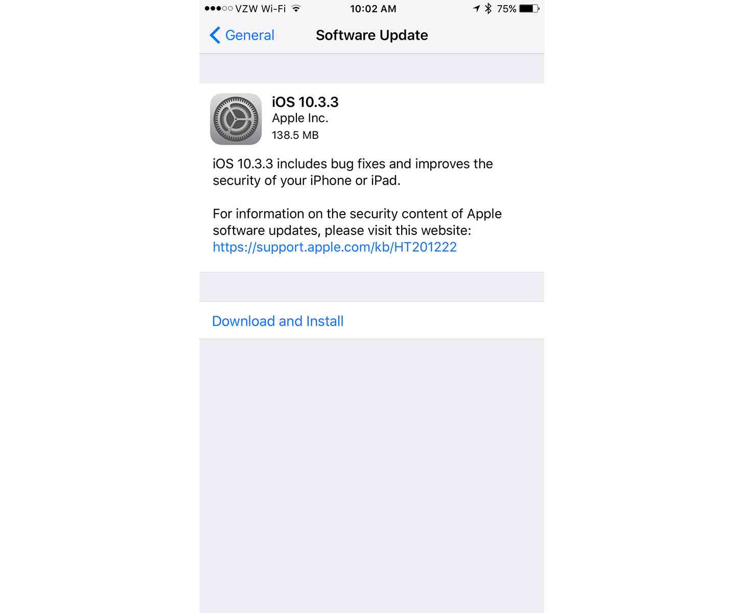 iOS 10.3.3 update