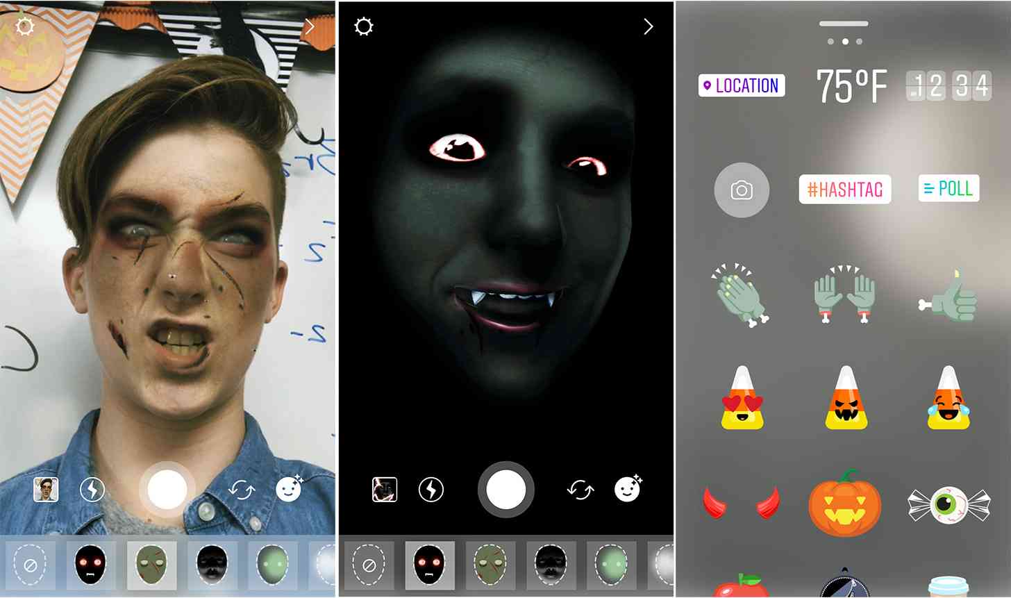Instagram Halloween face filters and stickers