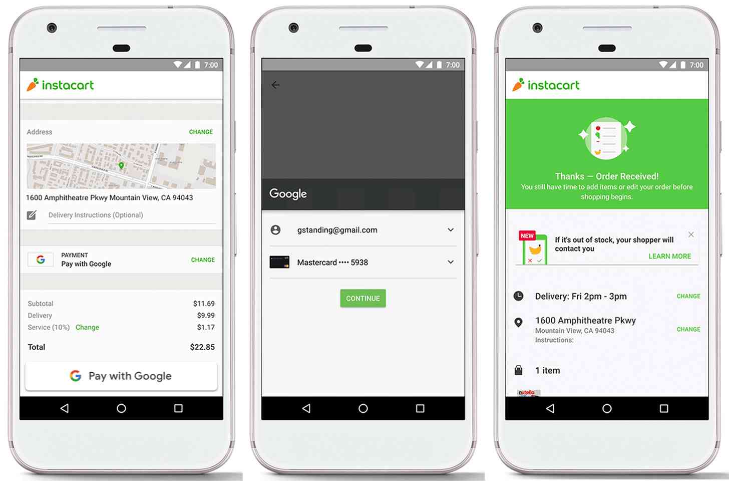 Pay with Google steps Android phone