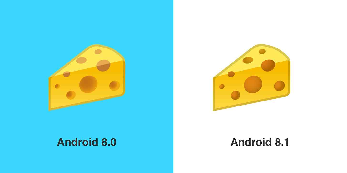 Google cheese emoji Android 8.1