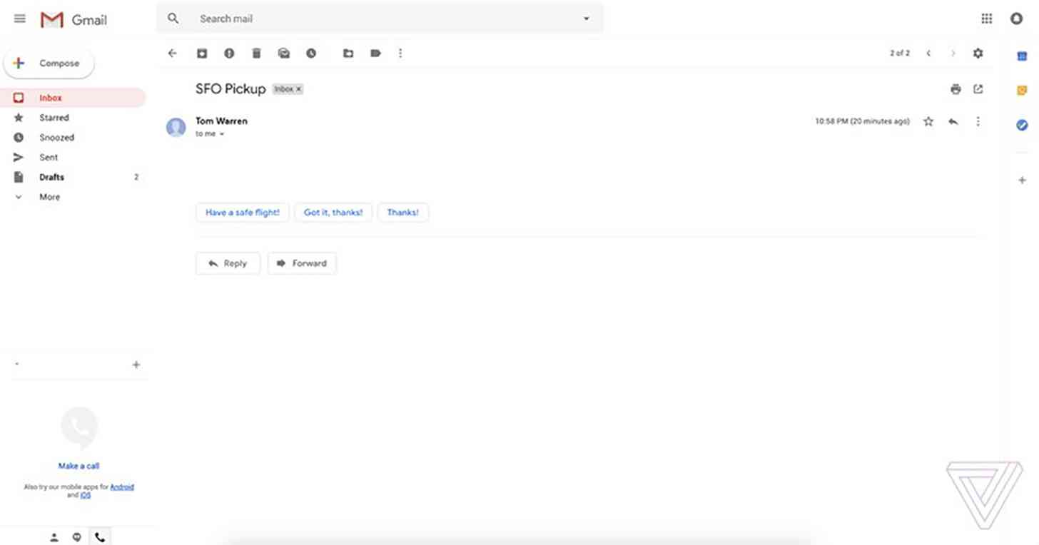 Gmail for web redesign 1