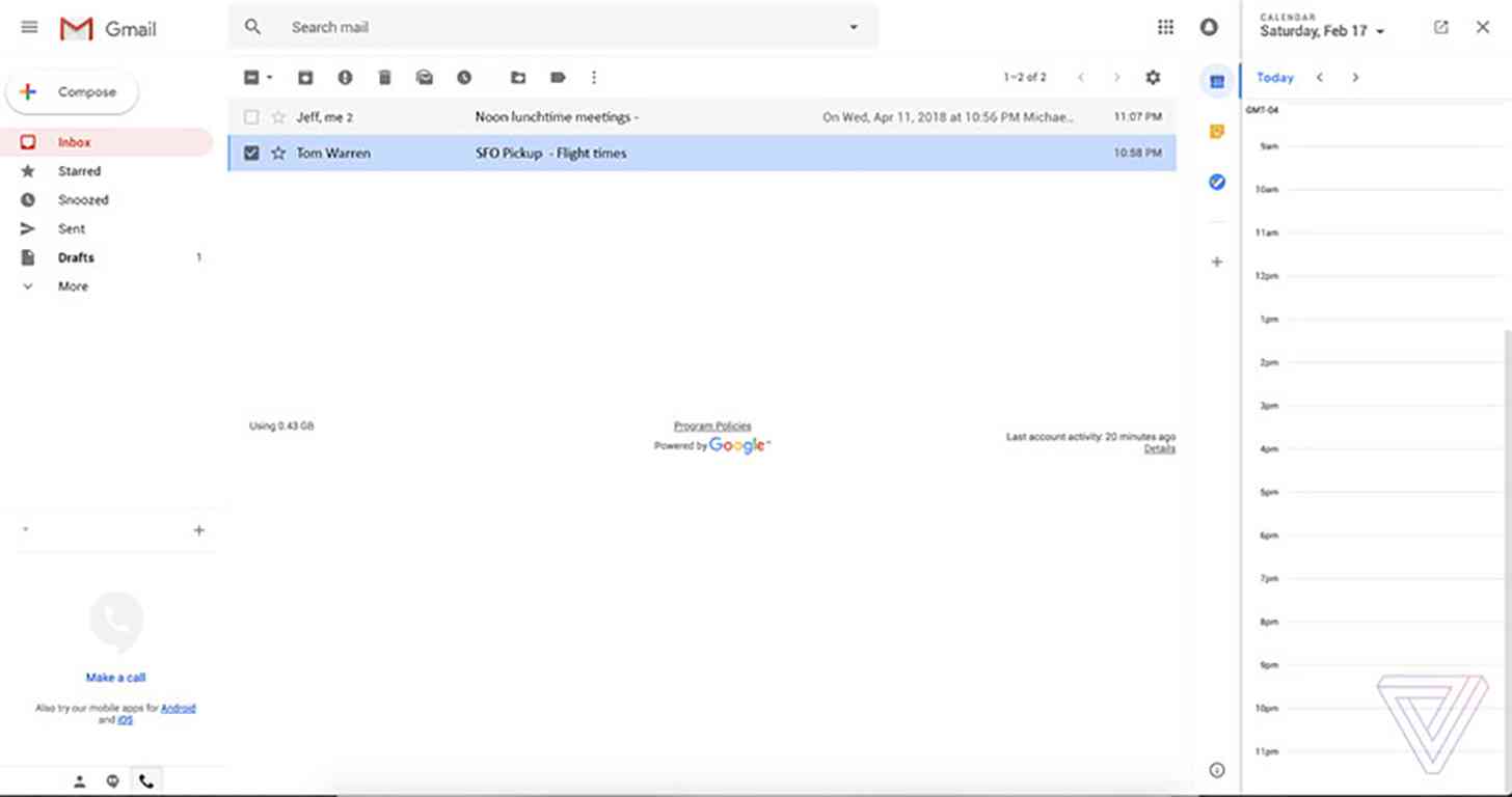 Gmail for web redesign 3