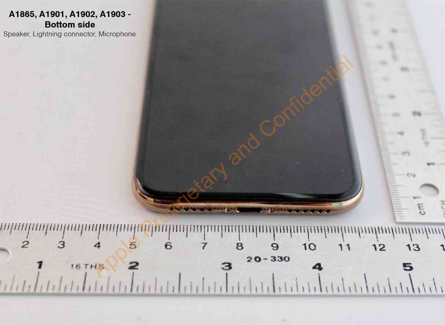 Gold iPhone X bottom edge leak