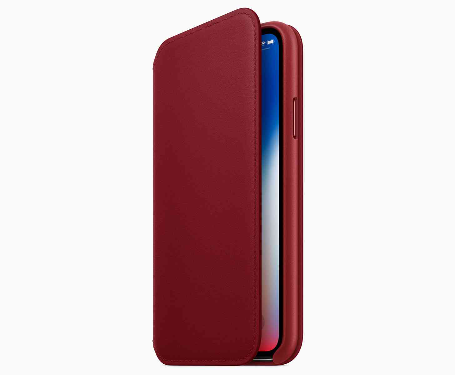 Red iPhone X Leather Folio