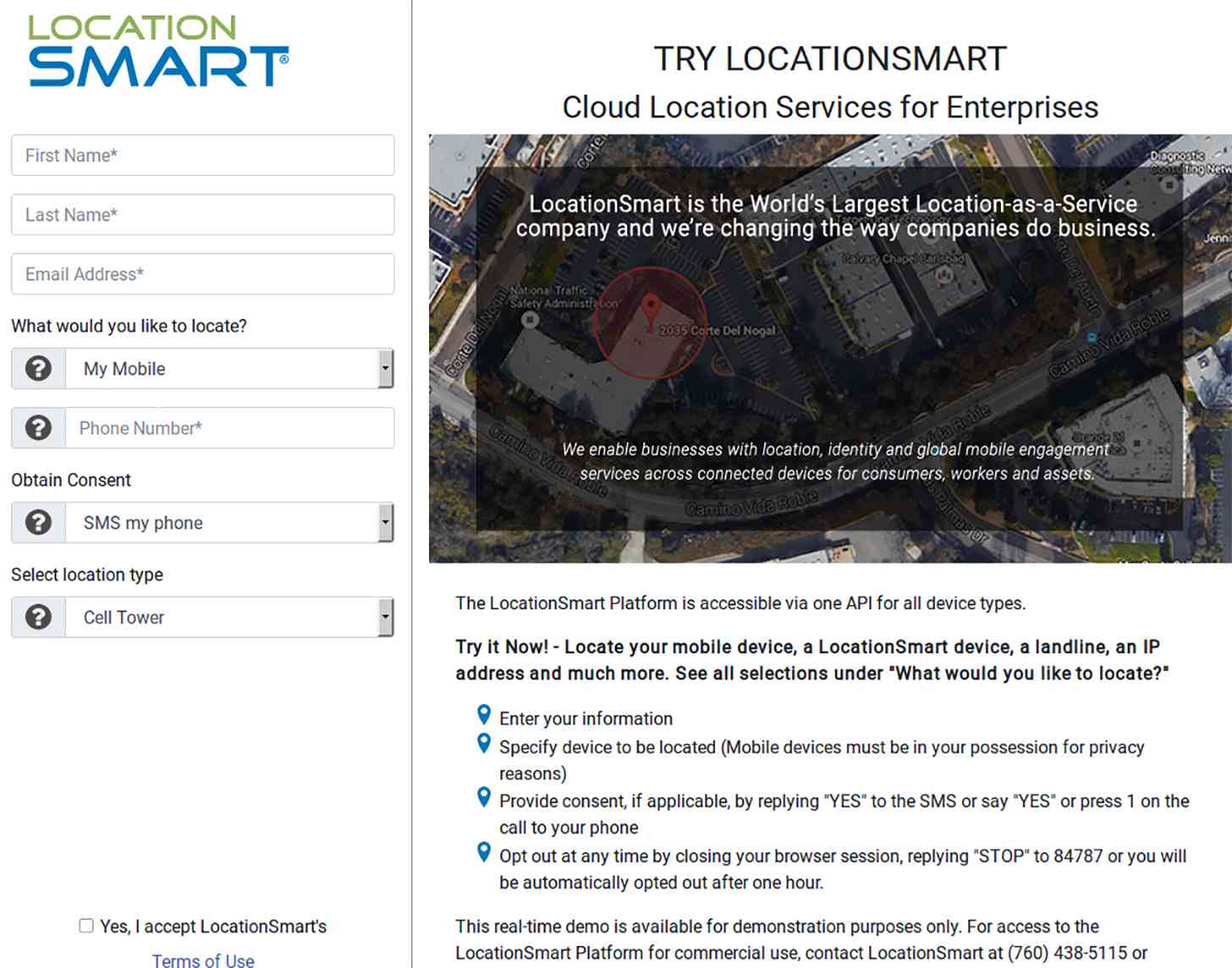 LocationSmart location tracker data demo