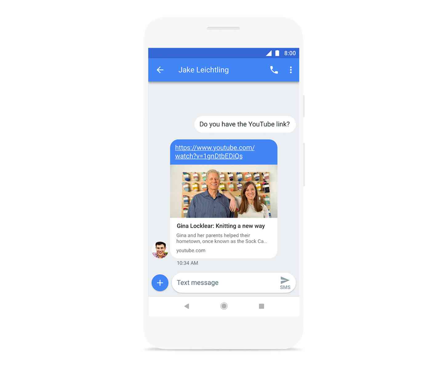Android Messages link preview