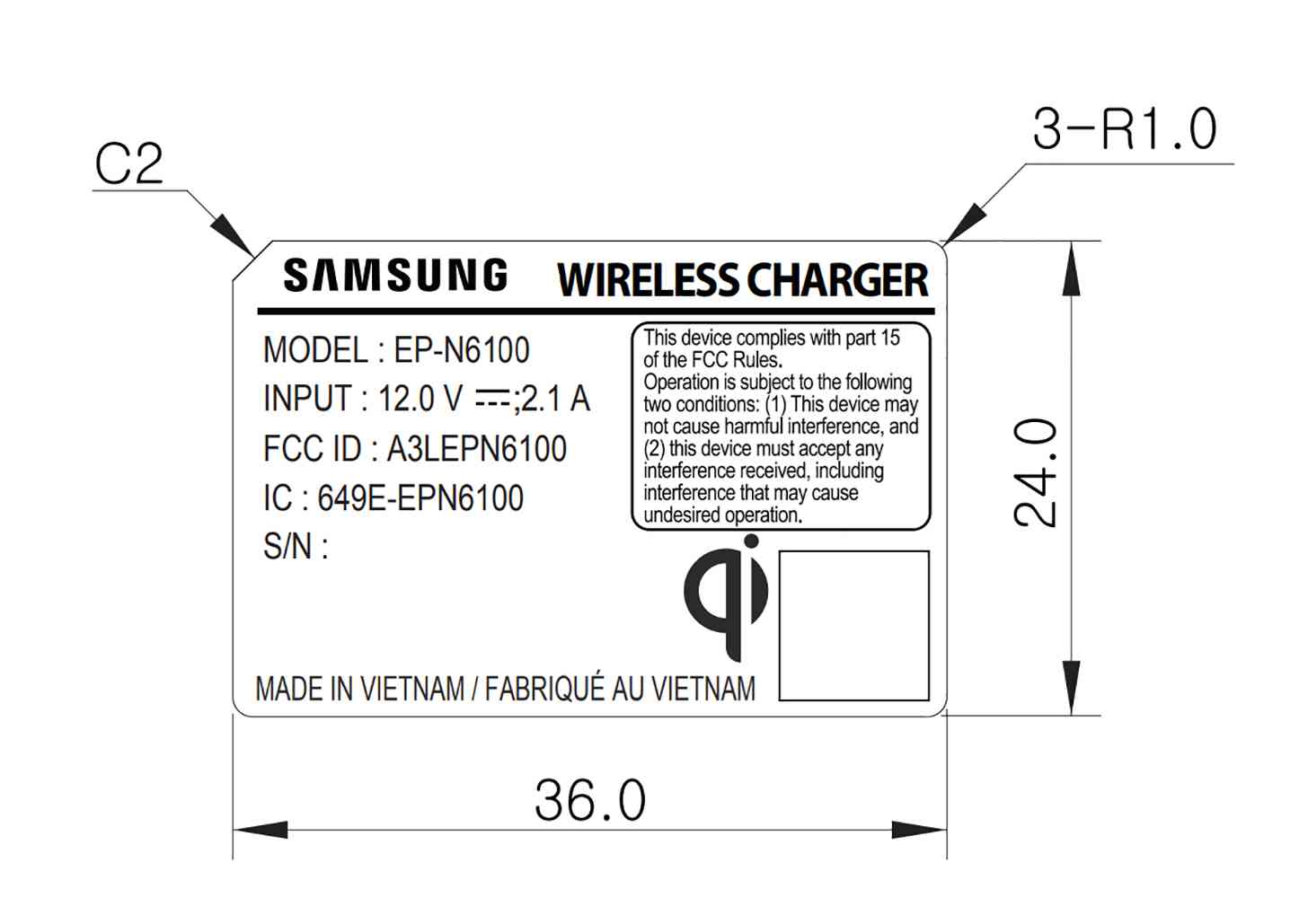 Samsung EP-N6100 wireless charger