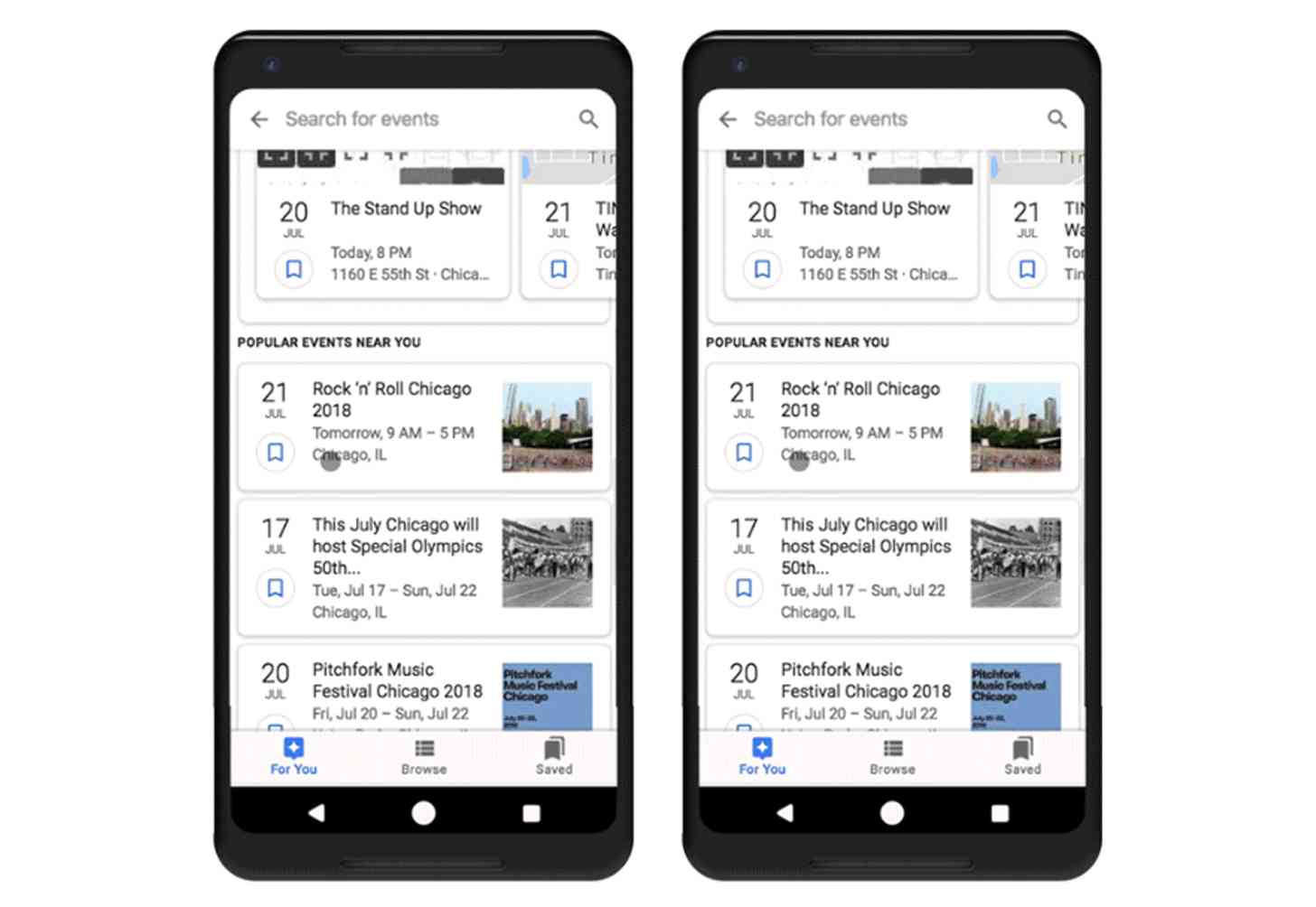 Google Search new local events For You