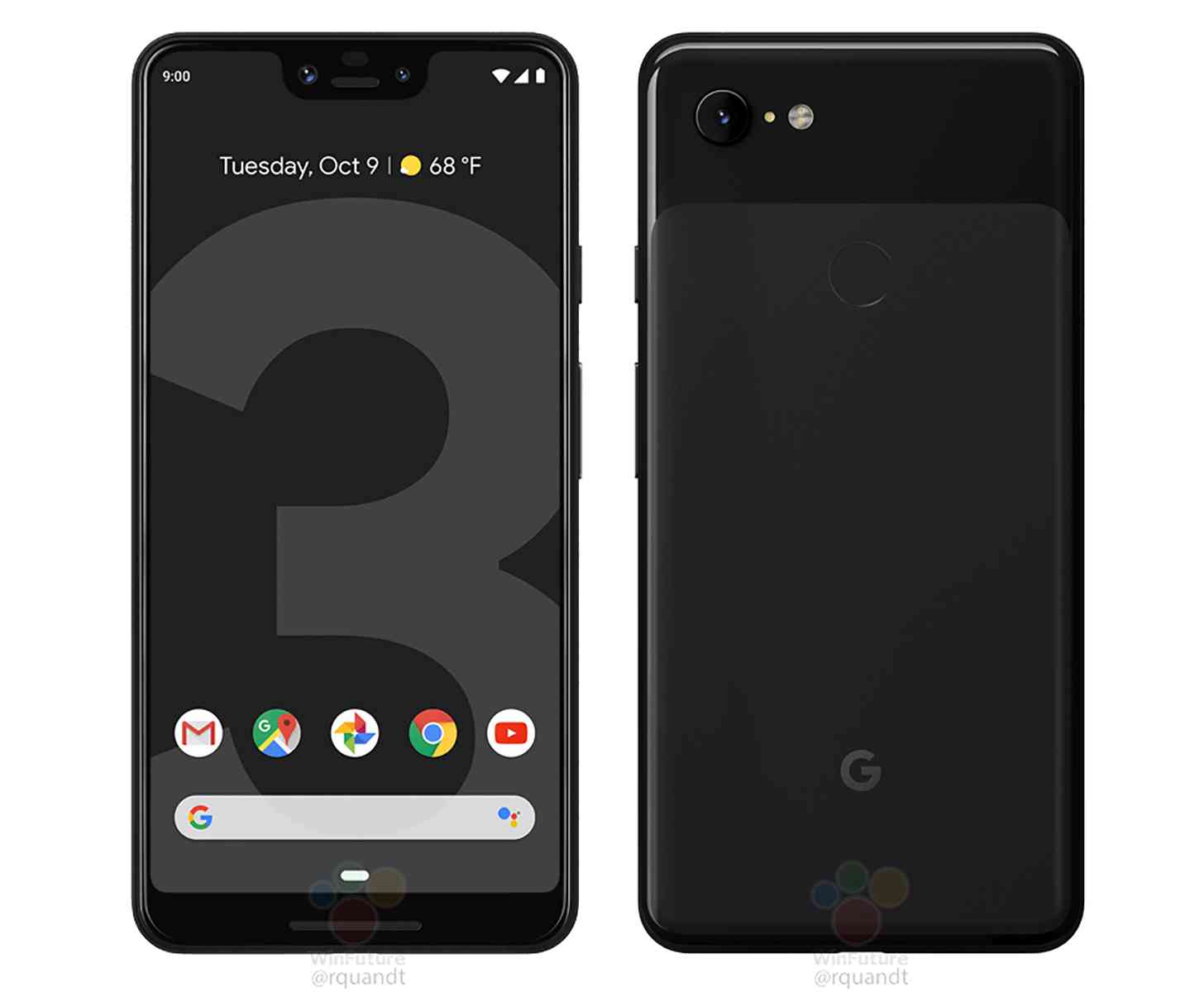 Google Pixel 3 XL black leak