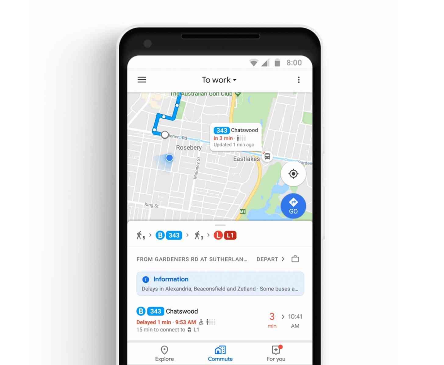 Google Maps real time bus location