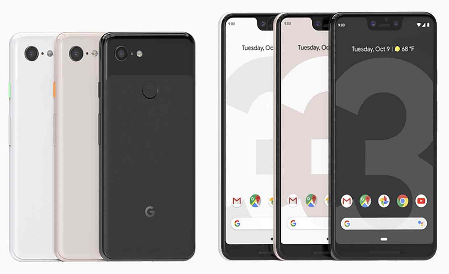Google Pixel 3, Pixel 3 XL colors