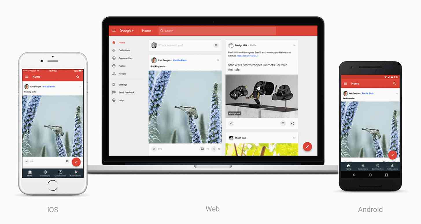 Google+ redesign apps