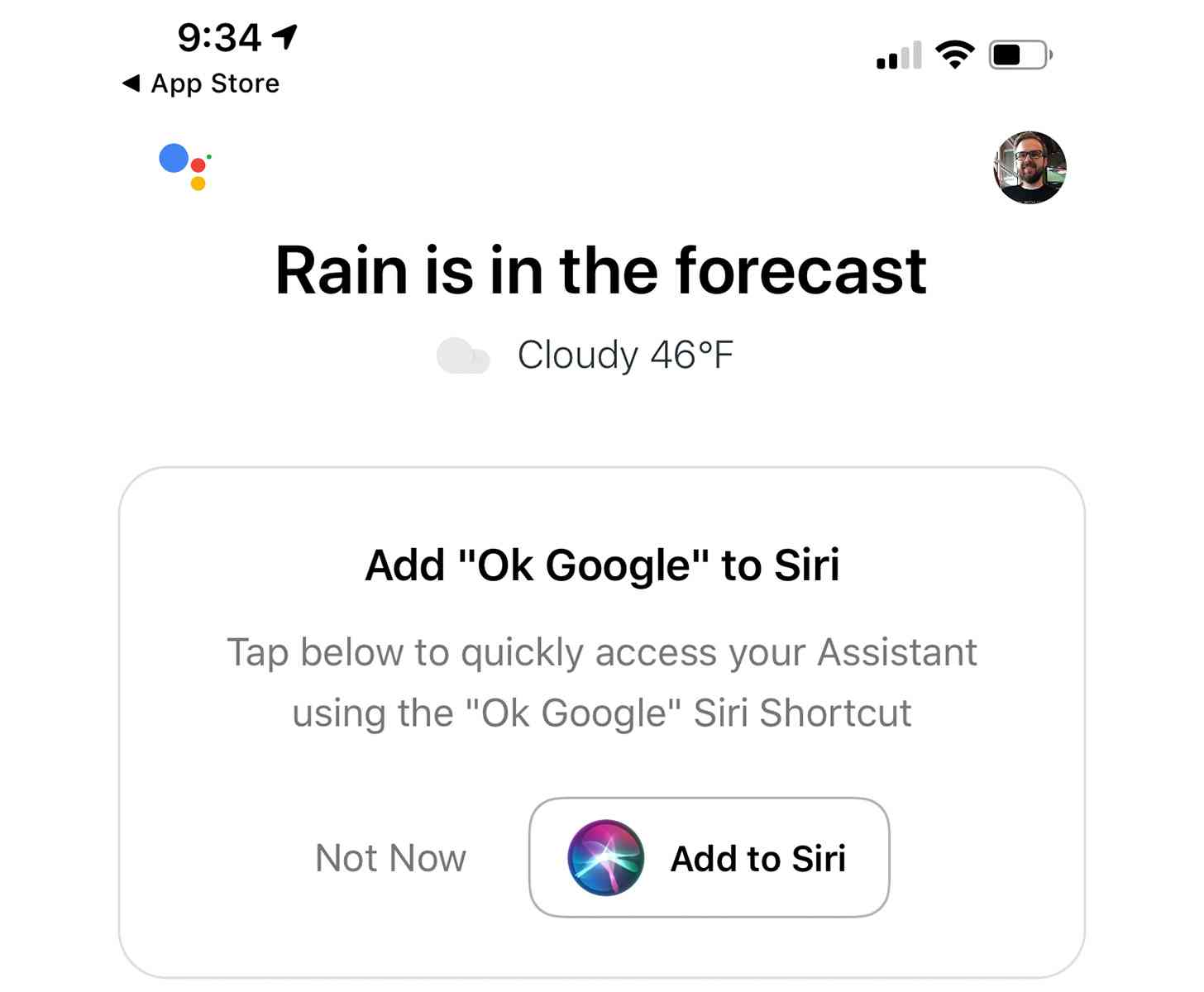 Google Assistant iOS Siri Shortcut
