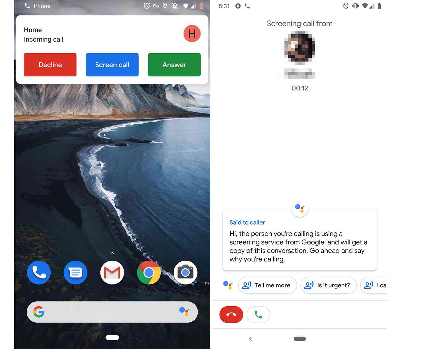 Google Pixel 2 Call Screening feature