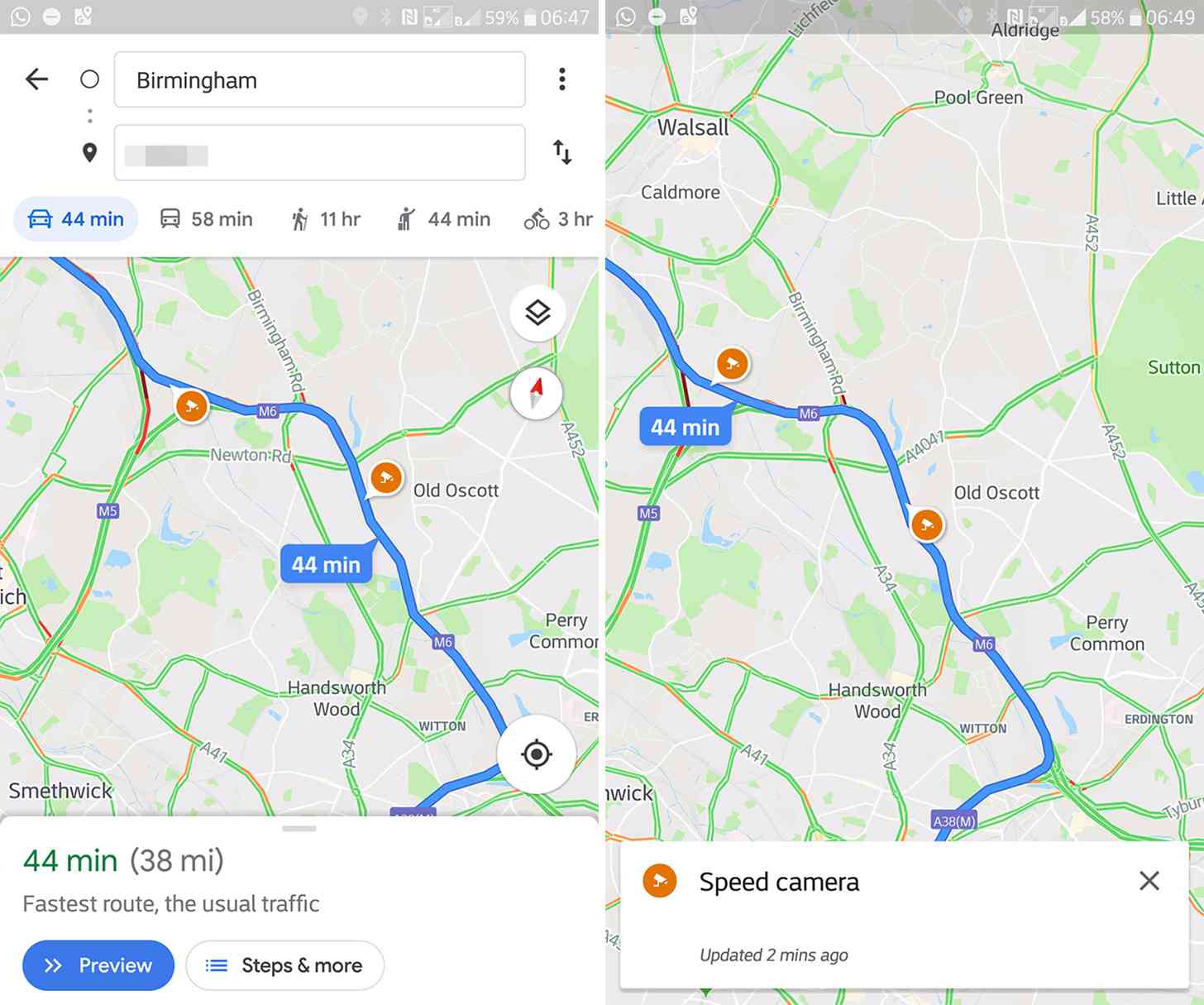 Google Maps speed traps