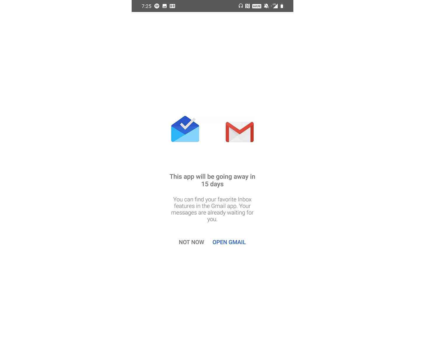 Inbox by Gmail shutdown