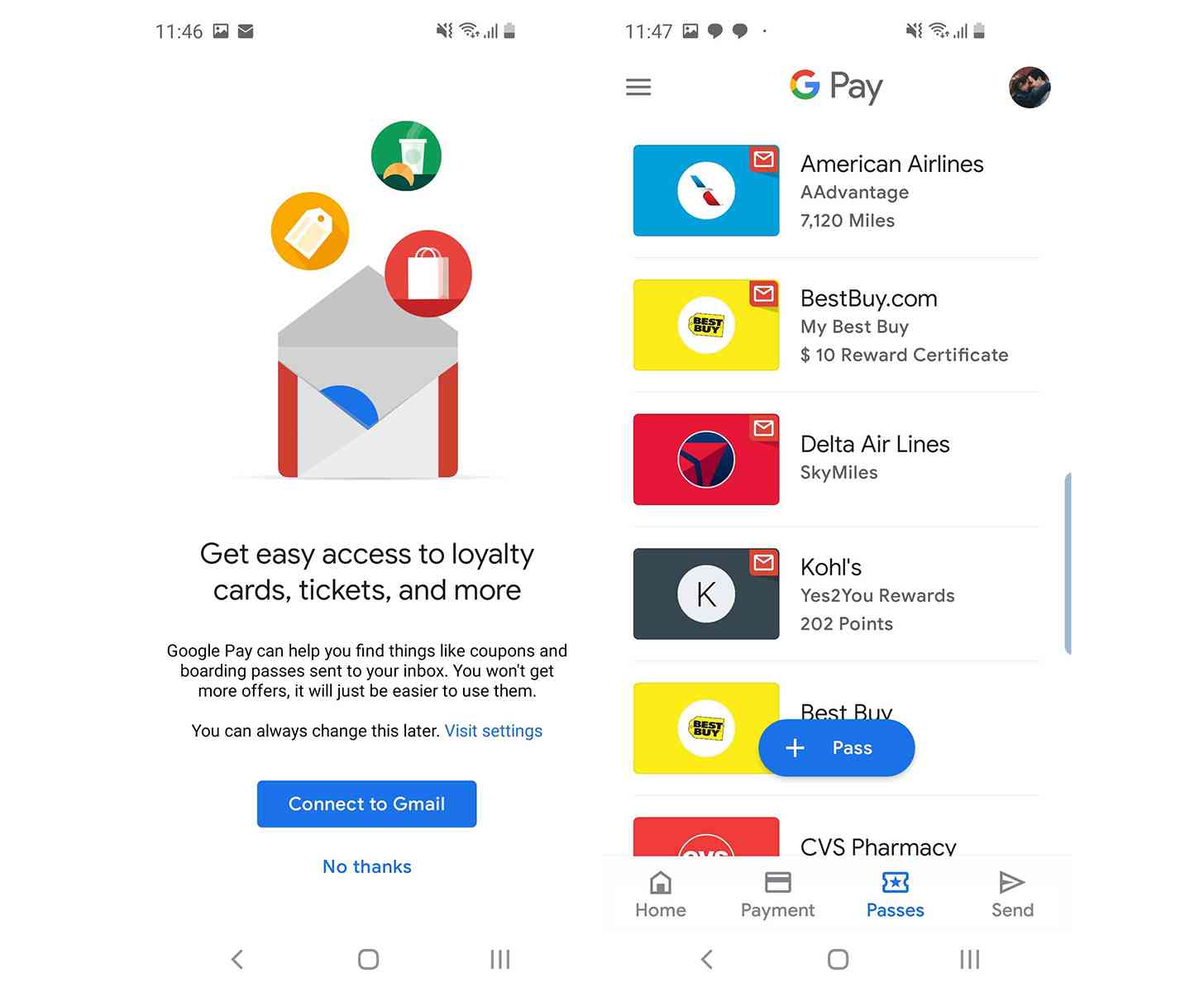 Google Pay Gmail integration