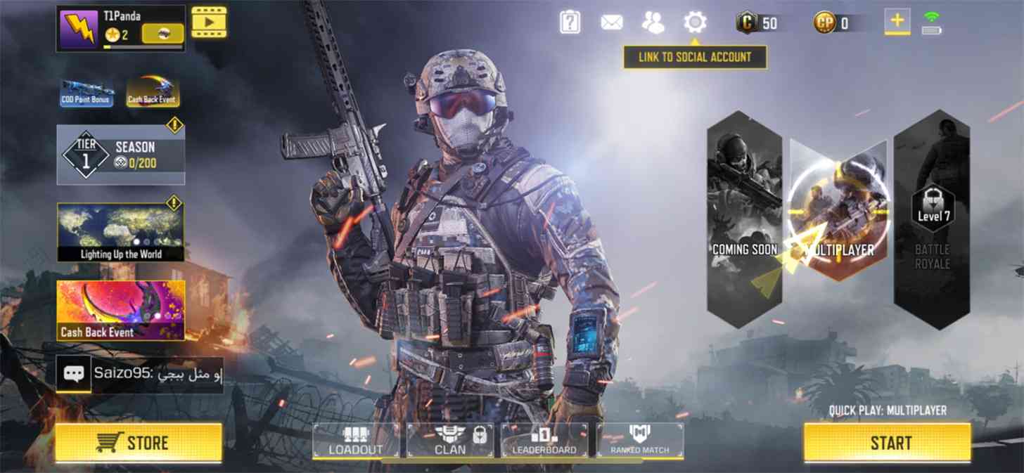 Call of Duty Mobile character screen