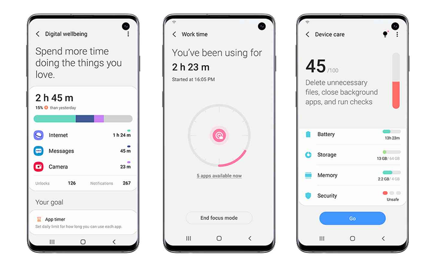 One UI 2.0 Android 10 digital wellbeing