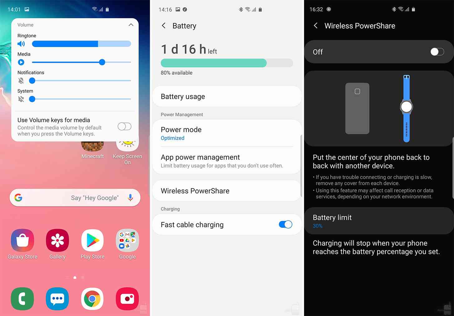Samsung One UI 2 Android 10 beta screenshots