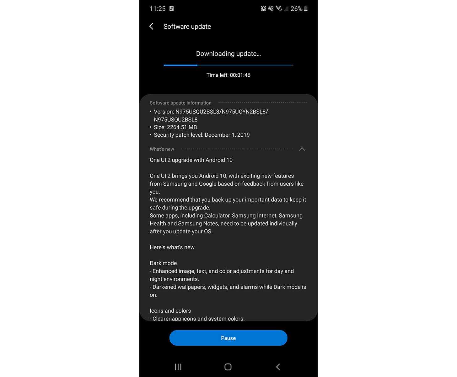 T-Mobile Galaxy Note 10 Android 10 update