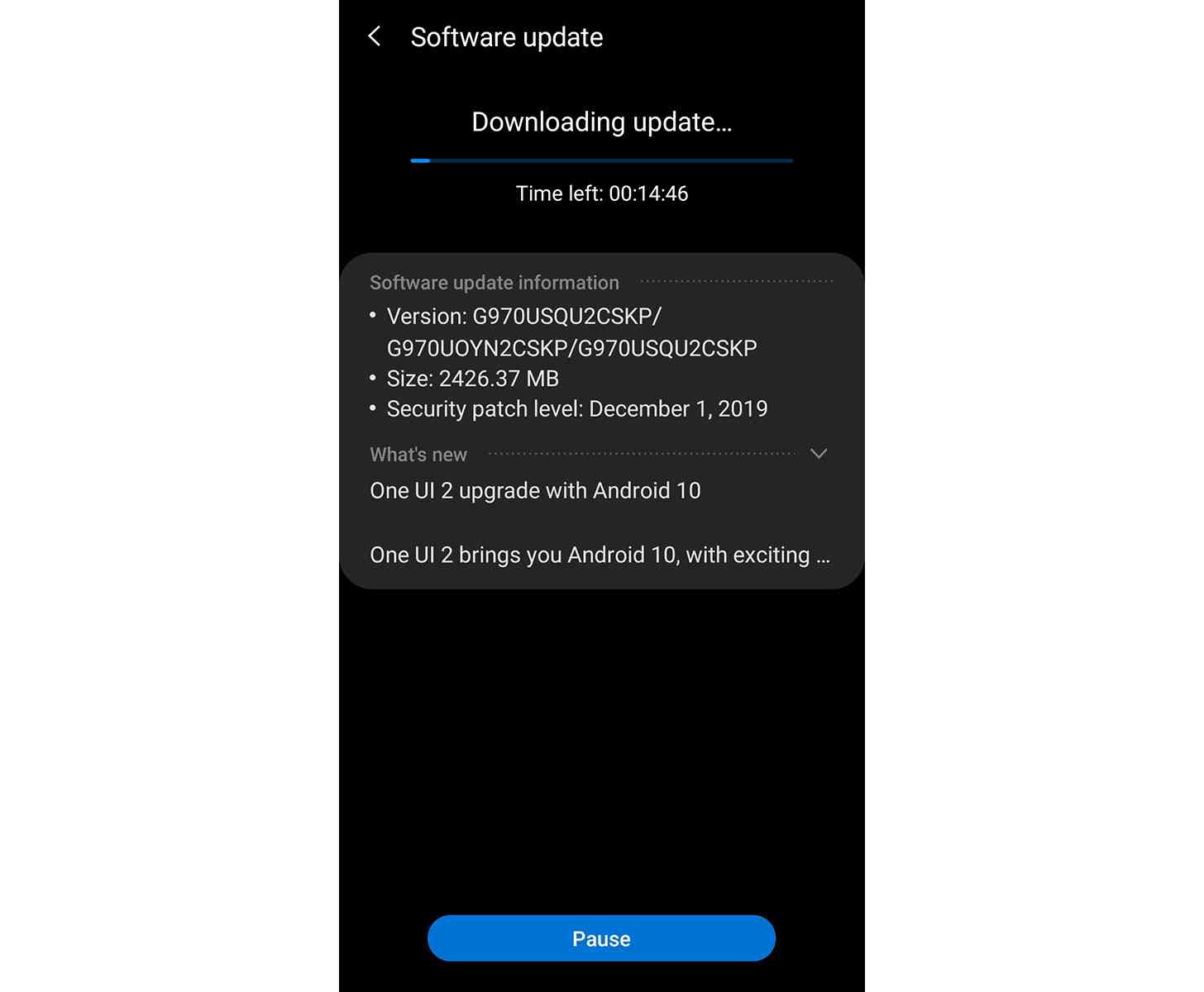 T-Mobile Galaxy S10 Android 10 update