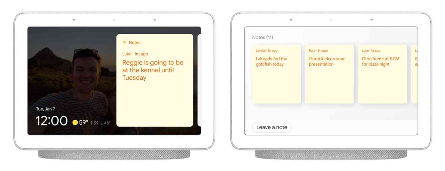 Google smart display sticky notes