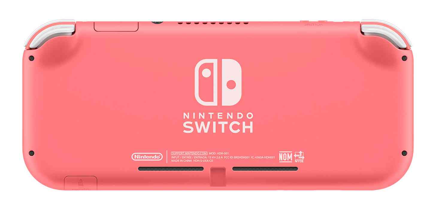 Nintendo Switch Lite coral pink back