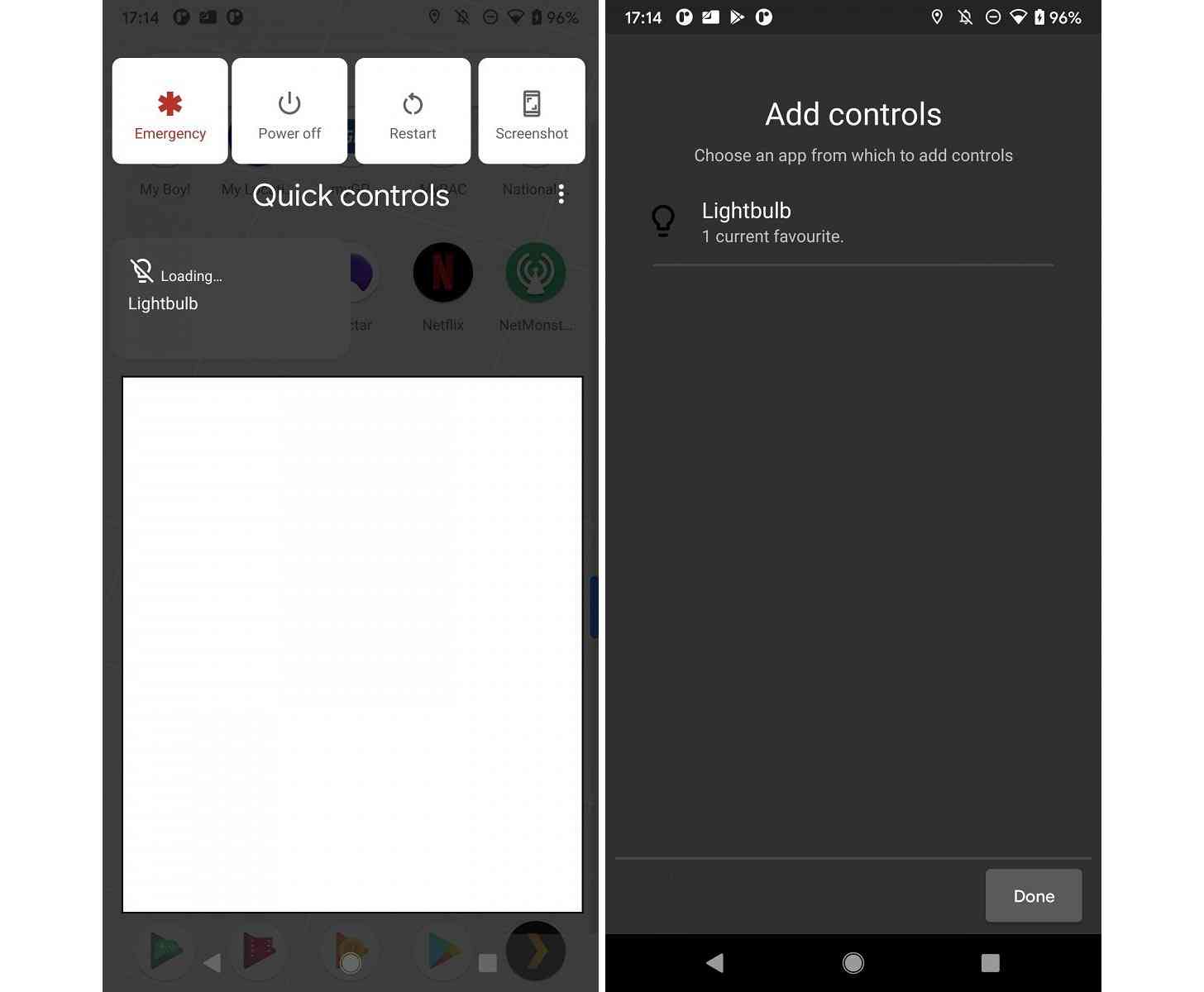 Android 11 DP2 Quick Controls