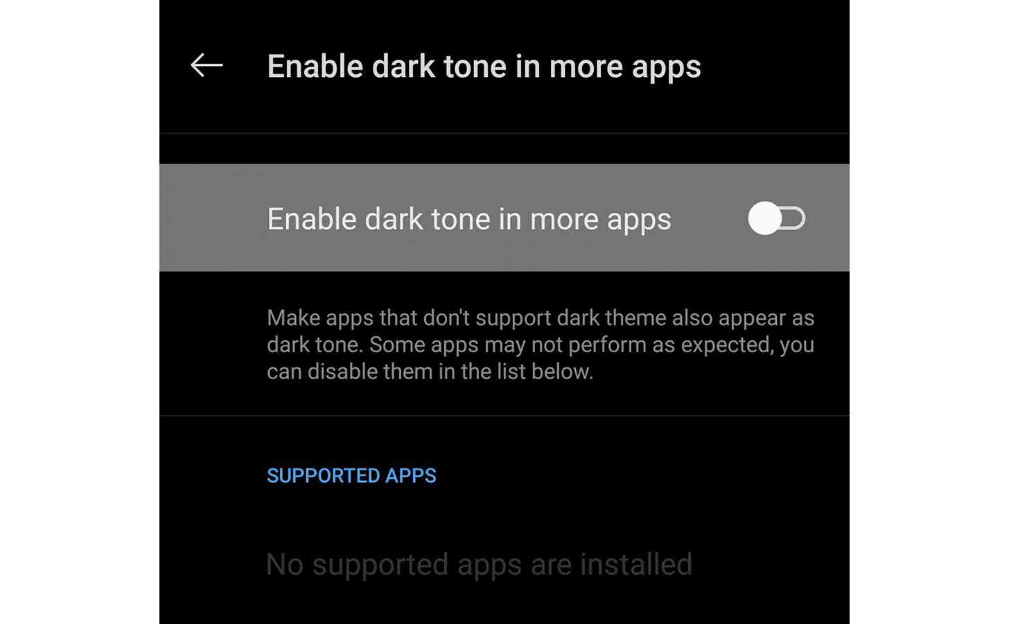 OnePlus OxygenOS force dark mode