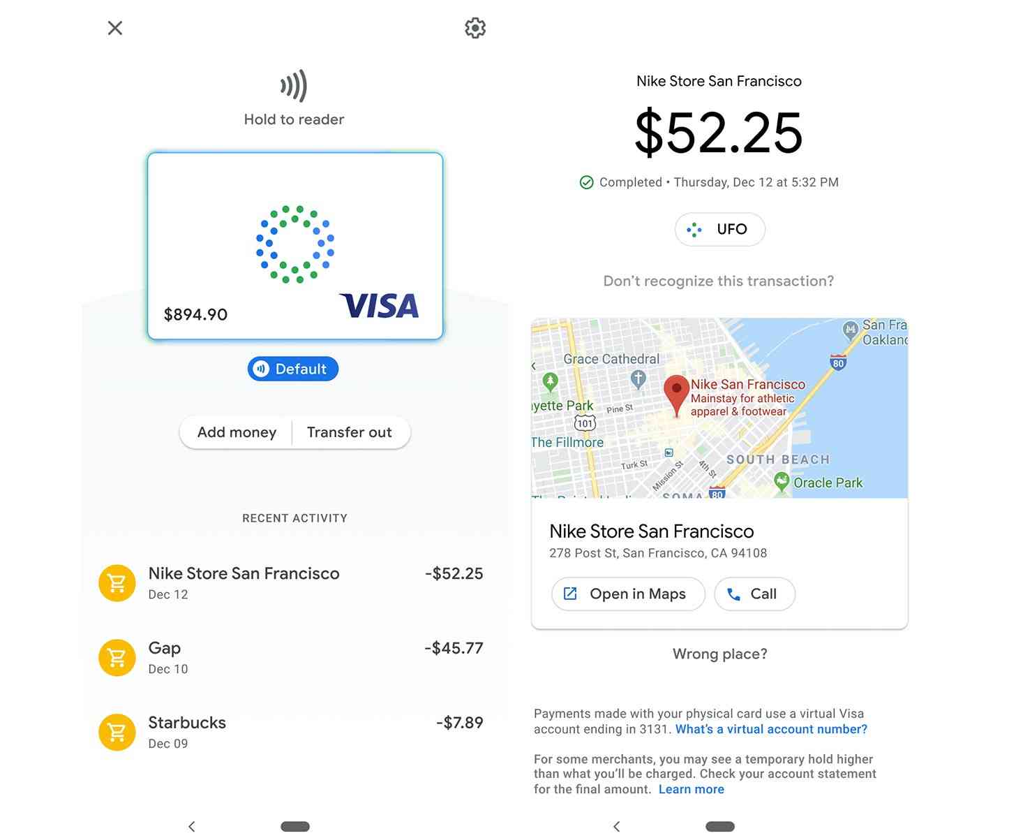 Google card app screenshots