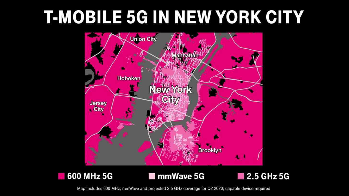 T-Mobile 5G coverage map New York City