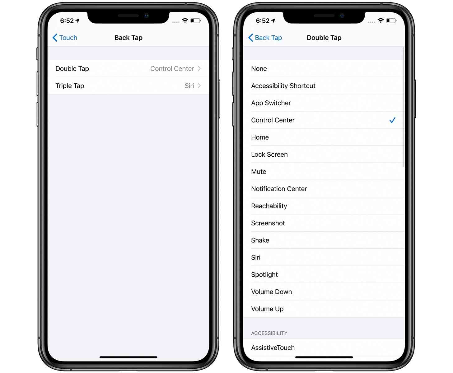 iOS 14 back tap Accessibility feature