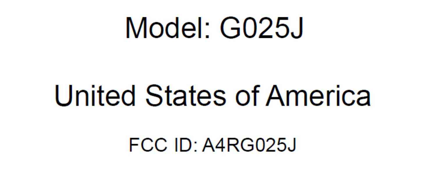 Pixel 4a G025J FCC label