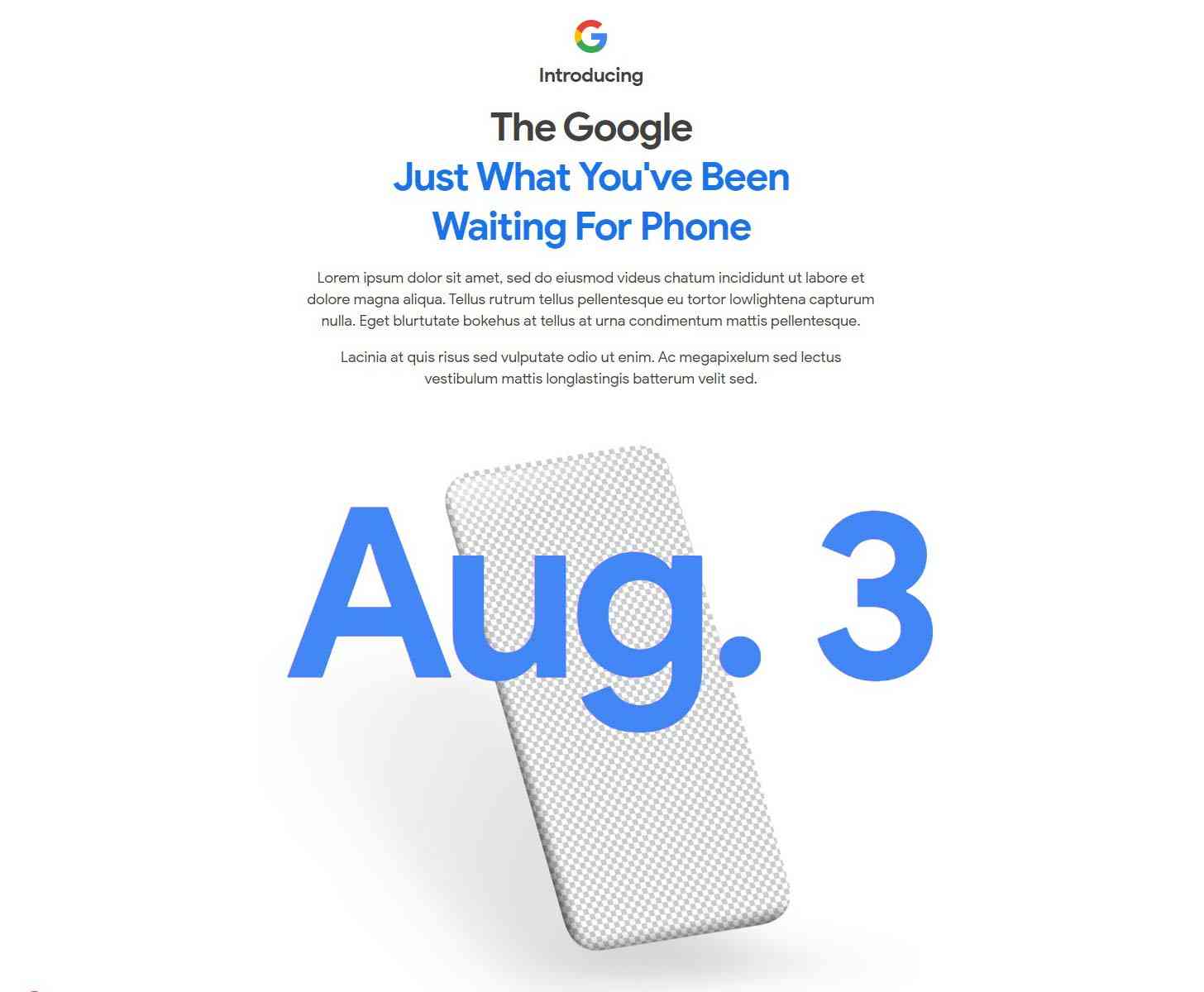Google Pixel 4a August 3 teaser