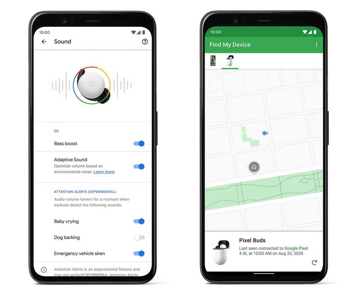 Pixel Buds Attention Alerts, Find my Device