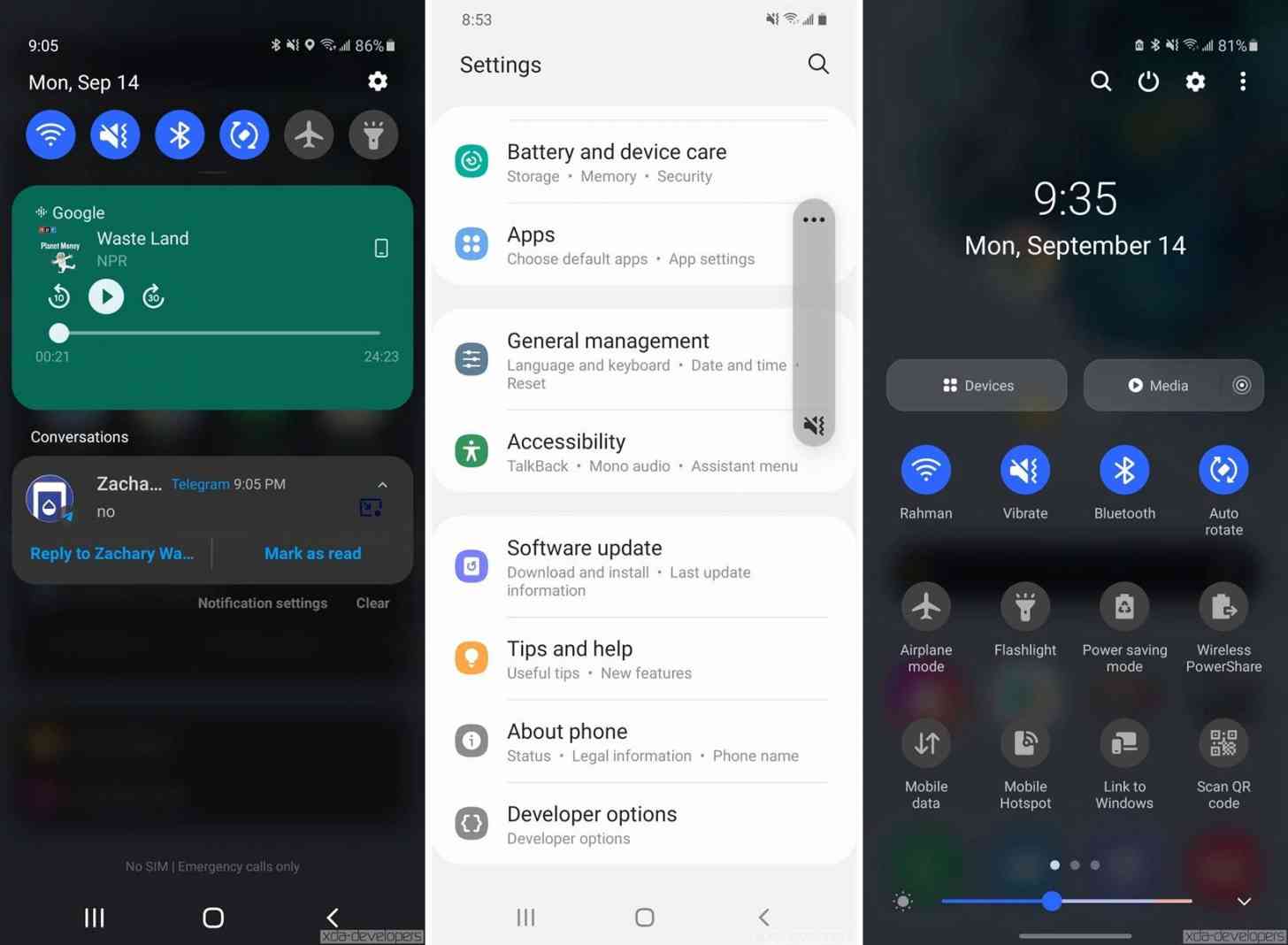 Samsung One UI 3 features