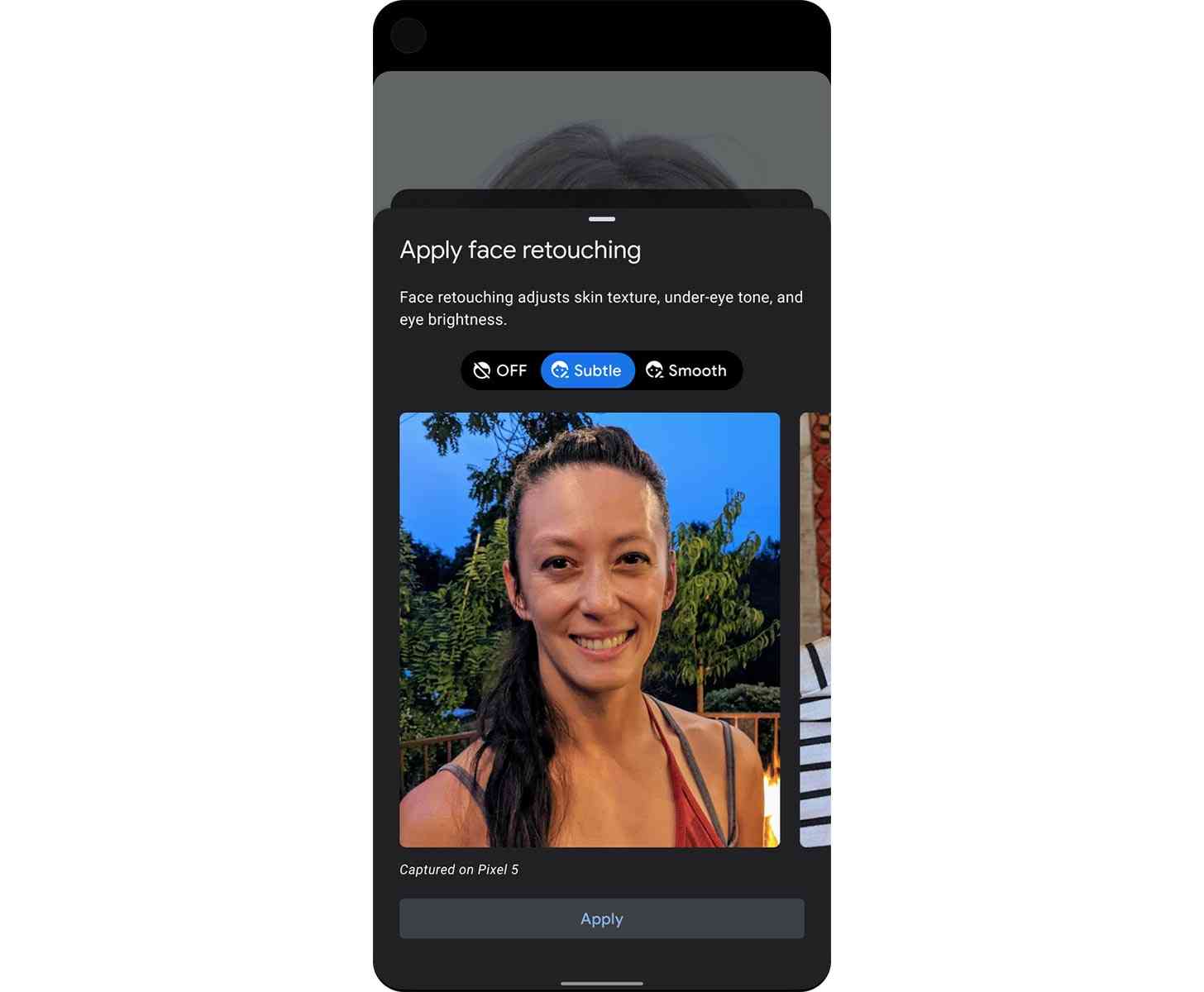 Google Pixel selfie retouching off by default