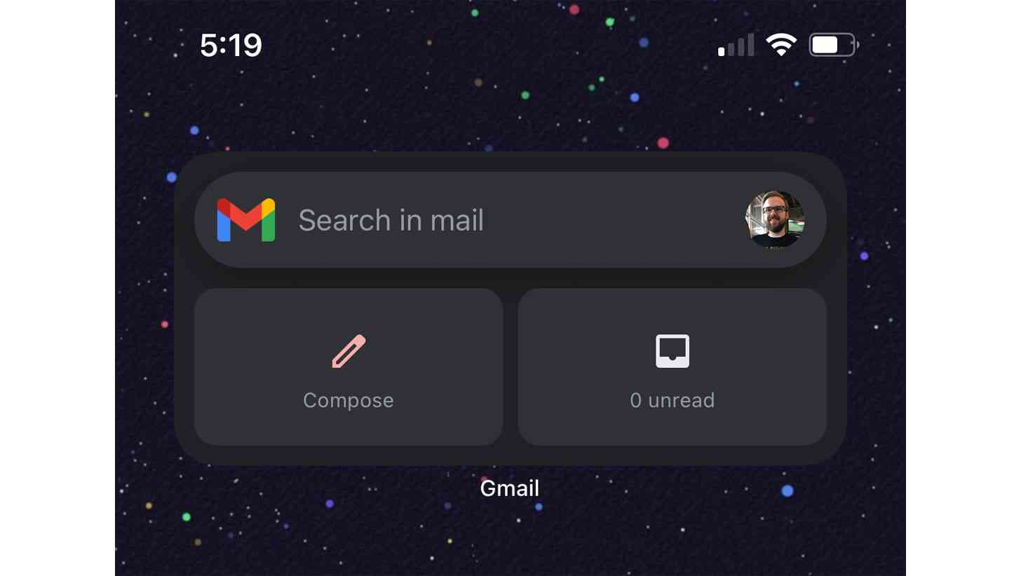 Gmail iPhone widget home screen