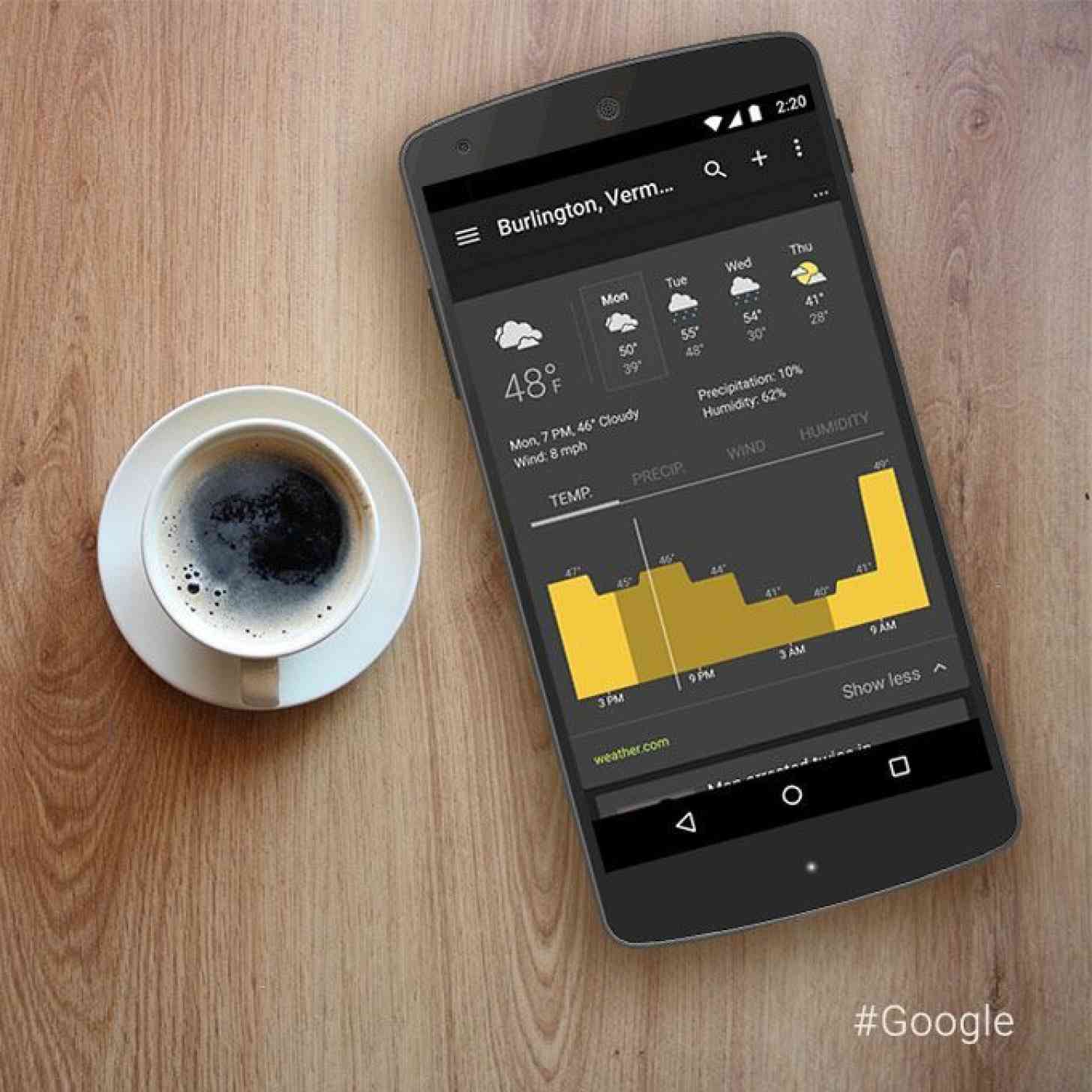 Google News & Weather for Android dark theme