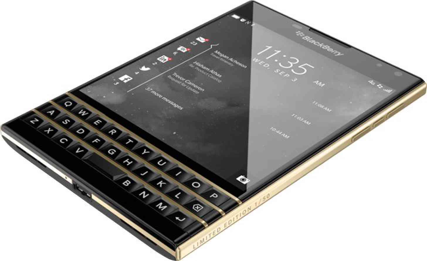 Limited Edition Black and Gold BlackBerry Passport front